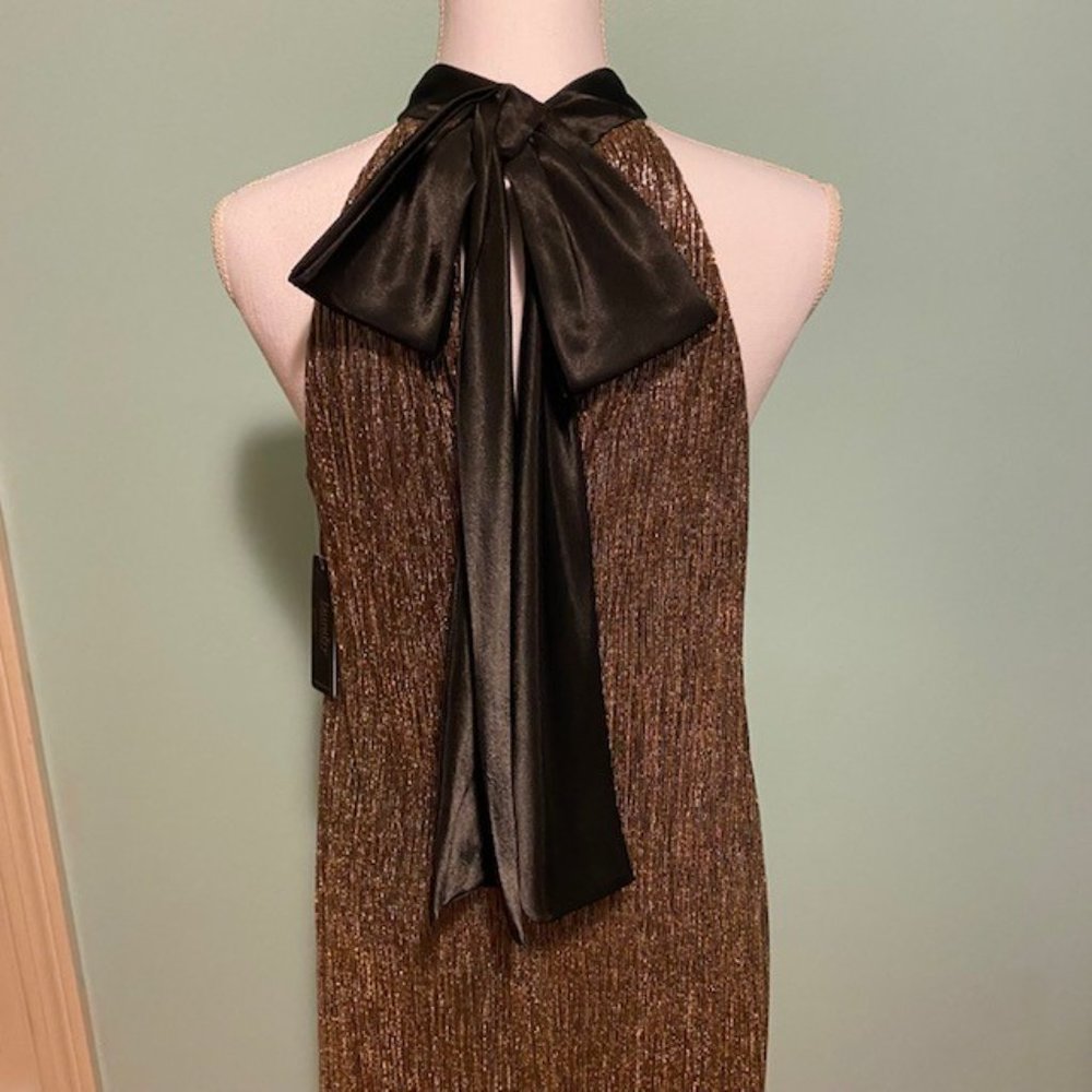 Laundry by Shelli Segal Gold Silver‎ Shift Dress, Size 6, NWT, FLAWLESS - Picture 5 of 16